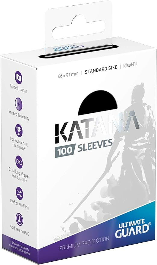 Ultimate Guard Katana Card Sleeves Standard Size TCG Sleeves Black 100Ct UGD010112