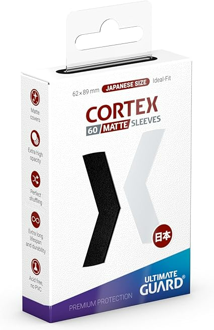 Ultimate Guard Cortex Card Sleeves Japanese Size TCG Sleeves Black Back Matte Finish No Pvc & Acid Free High Clarity 60Ct UGDDPS011165