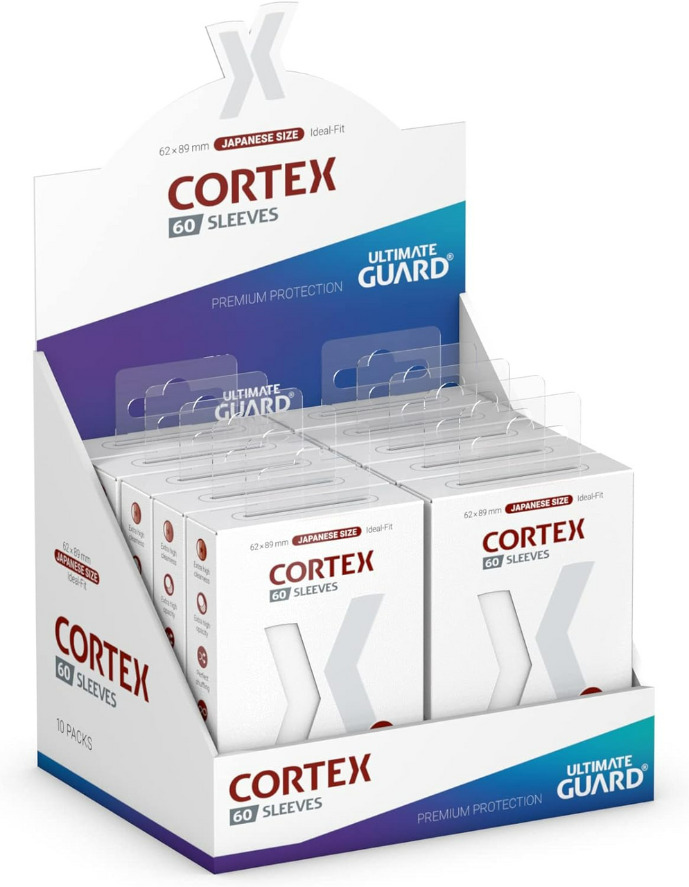 Ultimate Guard Cortex Card Sleeves Japanese Size TCG Sleeves White Back Glossy Finish No Pvc & Acid Free High Clarity 60Ct UGDDPS011176
