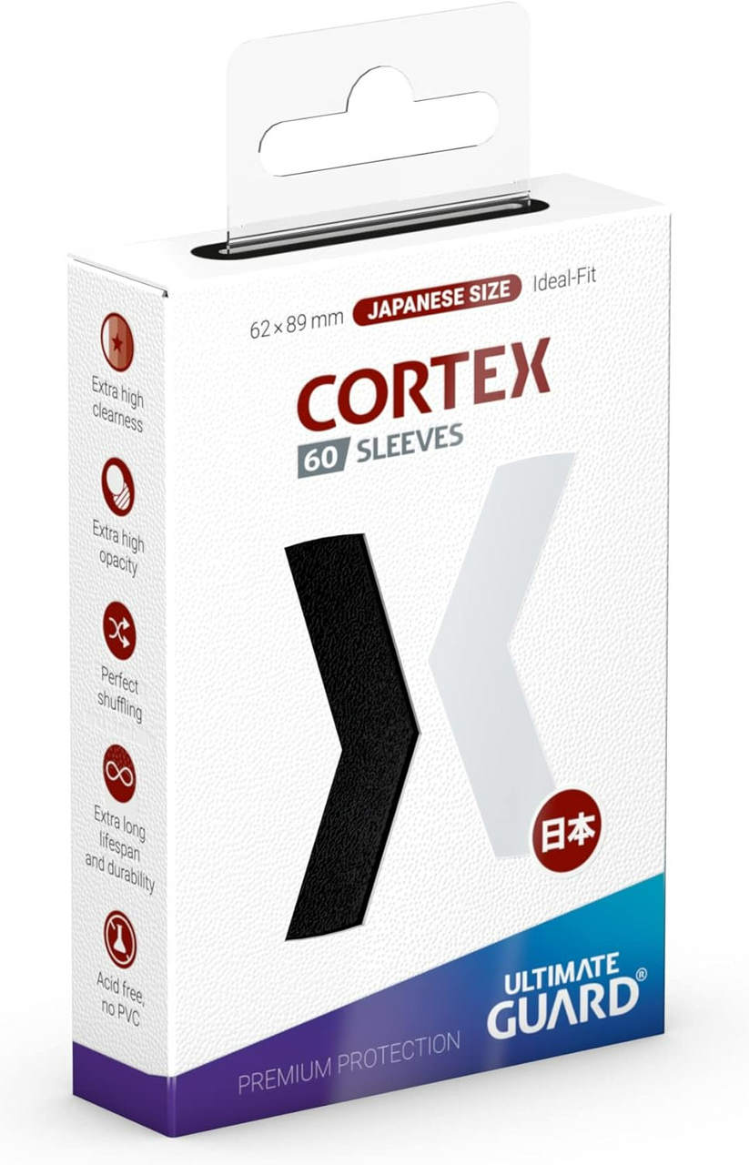 Ultimate Guard Cortex Card Sleeves Japanese Size TCG Sleeves Black Back Glossy Finish No Pvc & Acid Free High Clarity 60Ct UGDDPS011175