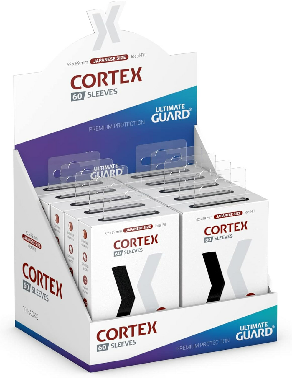 Ultimate Guard Cortex Card Sleeves Japanese Size TCG Sleeves Black Back Glossy Finish No Pvc & Acid Free High Clarity 60Ct UGDDPS011175
