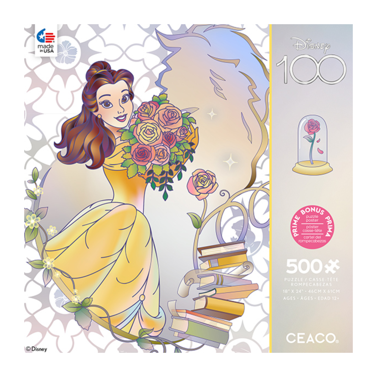 Ceaco Disney 100 Years Of Wonder Platinum Princess Belle Puzzle (500 Piece)Deluxe Disney Jigsaw GWI241513