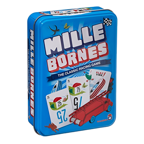 Asmodee Mille Bornes The Classic Racing Game Fast Paced Card Game Strategy Game Fun Family Game for Adults and Kids Ages 7 and Up for 2-6 Players with Average Playtime 20 Minutes ASM-MIB01
