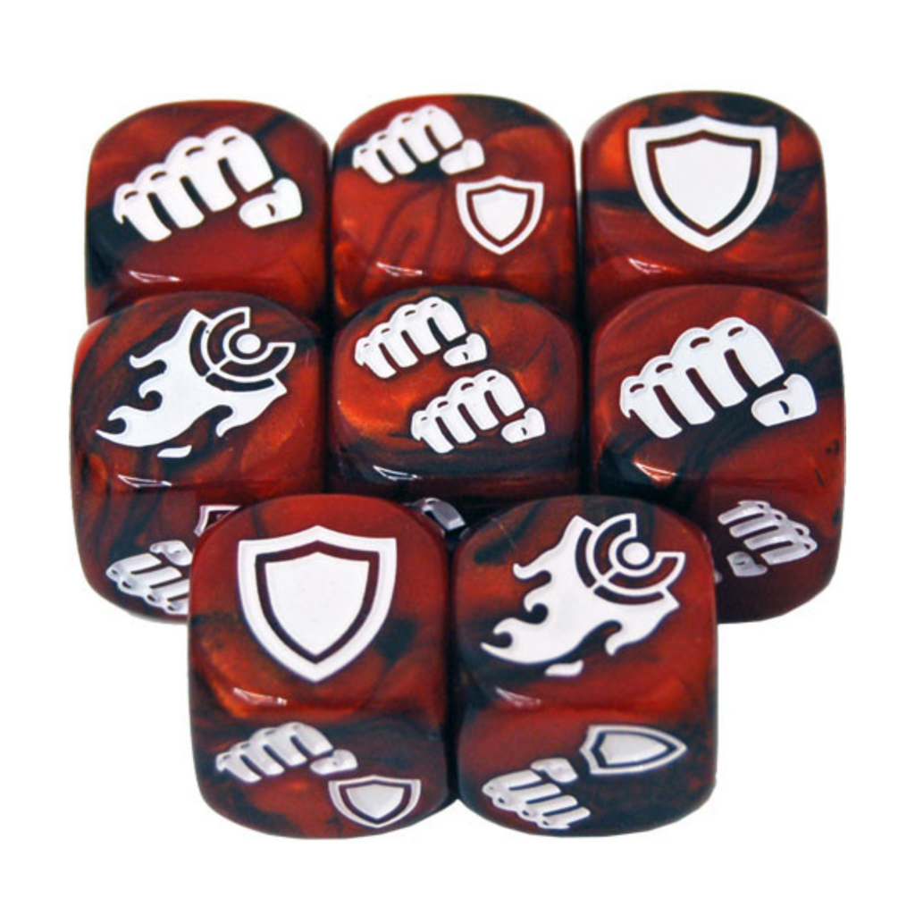 Street Fighter Miniatures Game Red Battle Dice Set (8 Dice) Collectible Dice JASMGSF09