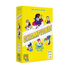 Repos Production Champions Party Game Zany Dueling Game Great for Game Night Fun Family Game for Kids and Adults Ages 10 Plus 3 to 8 Players Average Playtime 30 Minutes REPCHA01