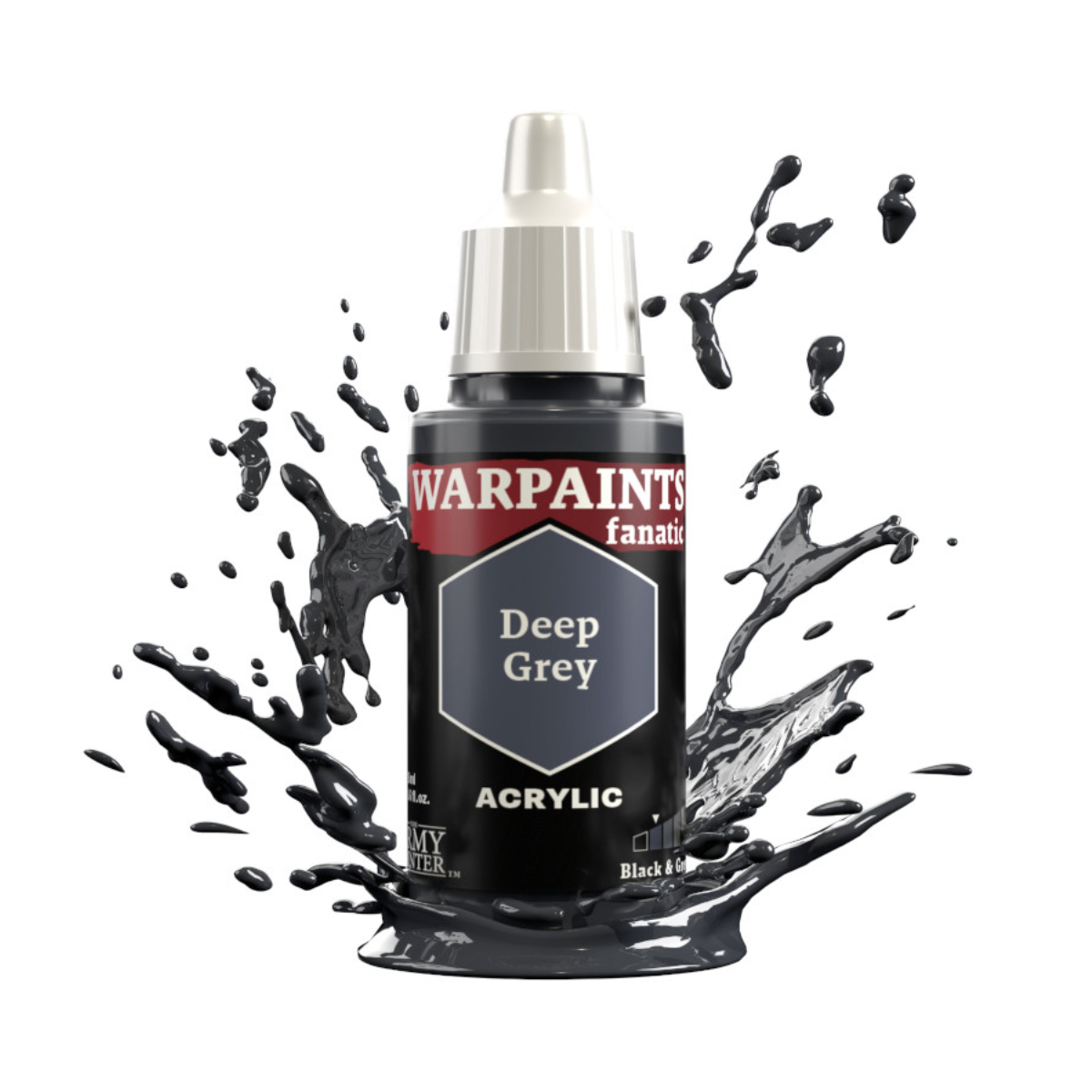 The Army Painter Warpaints Fanatic High Covering Acrylic Paint 18ml WP3002 Deep Grey