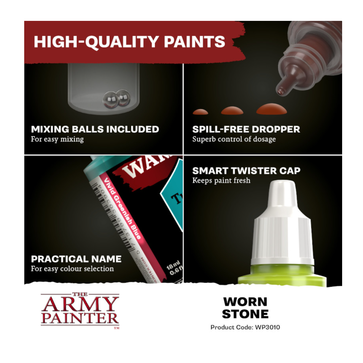 The Army Painter Warpaints Fanatic High Covering Acrylic Paint 18ml WP3010 Worn Stone