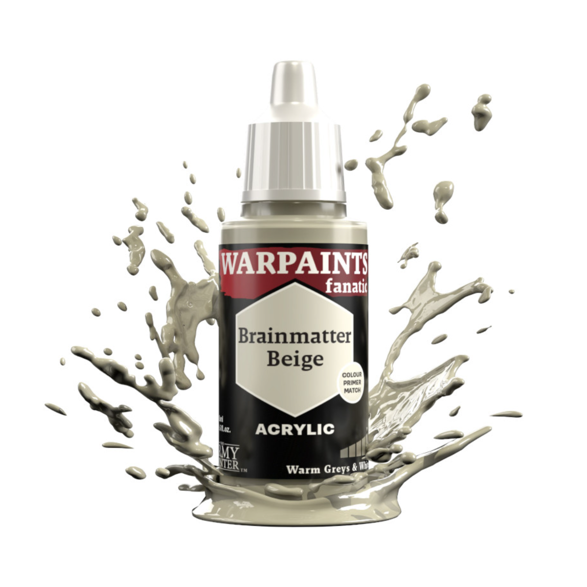 The Army Painter Warpaints Fanatic High Covering Acrylic Paint 18ml WP3011 Brainmatter Beige
