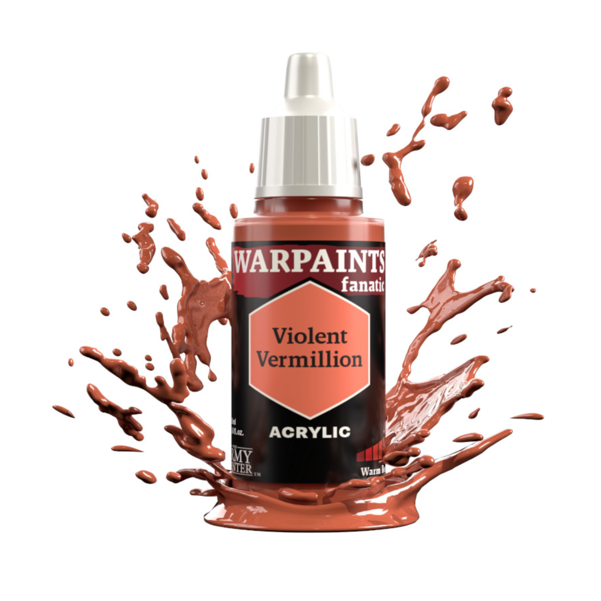 The Army Painter Warpaints Fanatic High Covering Acrylic Paint 18ml WP3107 Violent Vermilion