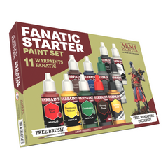 The Army Painter Warpaints Fanatic Starter High Covering Acrylic Paint Set WP8066 (11 colors + 1 brush + 1 miniature) WP8066
