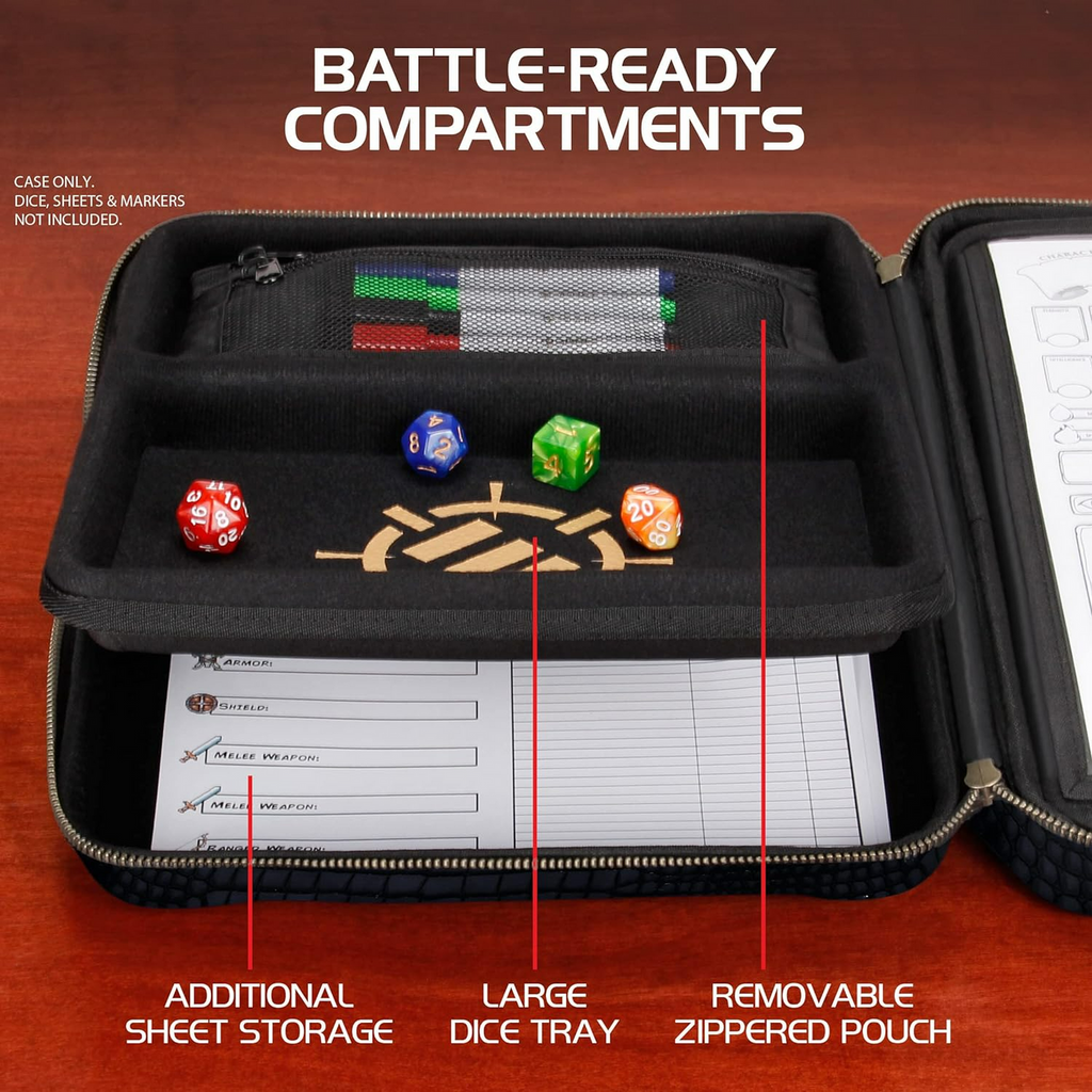 Enhance DnD Binder Collectors Edition RPG Organizer Case with Builtin Character Sheet Holder and Erasable Scribe Panel Dragon Black ENGTCEC200BKEW