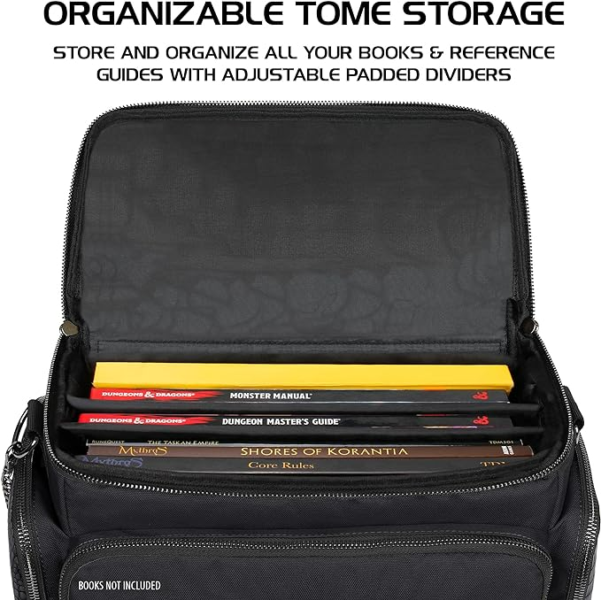 Enhance Collectors Edition RPG Adventurers DnD Bag Dragon Hide Exterior Travel RPG Bag with Tabletop Miniatures Storage Vault Dragon Black ENGTCFD200BKEW