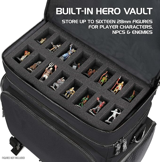 Enhance Collectors Edition RPG Adventurers DnD Bag Dragon Hide Exterior Travel RPG Bag with Tabletop Miniatures Storage Vault Dragon Black ENGTCFD200BKEW