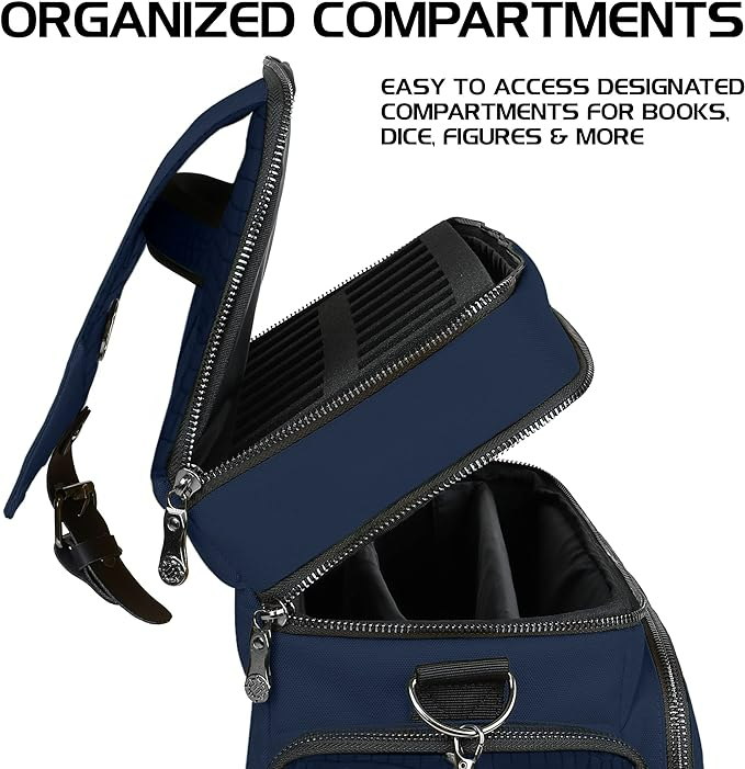 Enhance Collectors Edition RPG Adventurers DnD Bag Dragon Hide Exterior Travel RPG Bag with Tabletop Miniatures Storage Vault Dragon Blue ENGTCFD200BLEW