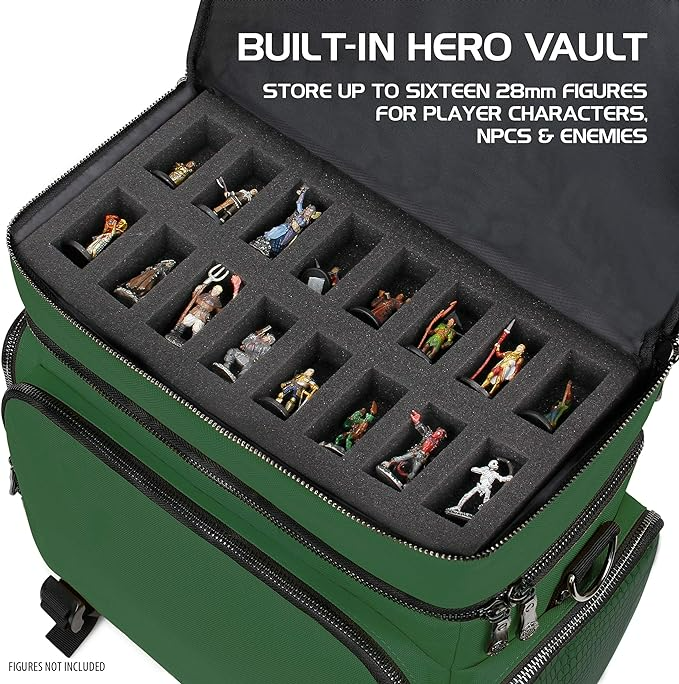 Enhance Collectors Edition RPG Adventurers DnD Bag Dragon Hide Exterior Travel RPG Bag with Tabletop Miniatures Storage Vault Dragon Green ENGTCFD200GNEW