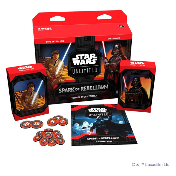 Star Wars Unlimited Tcg Spark Of Rebellion Two-Player Starter Set Learn Battle Collect, Trading Card Game For Kids And Adults For Ages 12+ And 2 Players With 20 Min Playtime SWH0103en