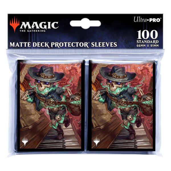 MTG Magic The Gathering CCG Outlaws of Thunder Junction 100ct Tinybones the Pickpocket Key Art Deck Protector Sleeves UPI-38354