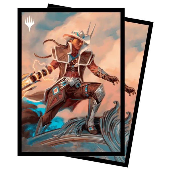 Ultra Pro Magic The Gathering CCG Outlaws of Thunder Junction 100ct Annie Flash, The Veteran Key Art Deck Protector Sleeves UPI-38358