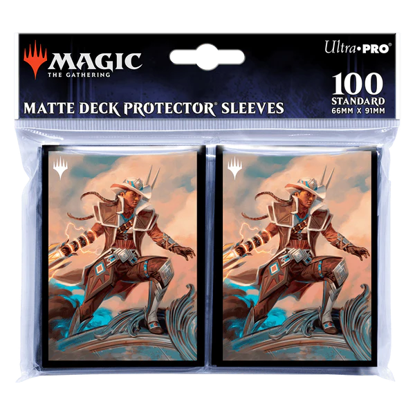 Ultra Pro Magic The Gathering CCG Outlaws of Thunder Junction 100ct Annie Flash, The Veteran Key Art Deck Protector Sleeves UPI-38358