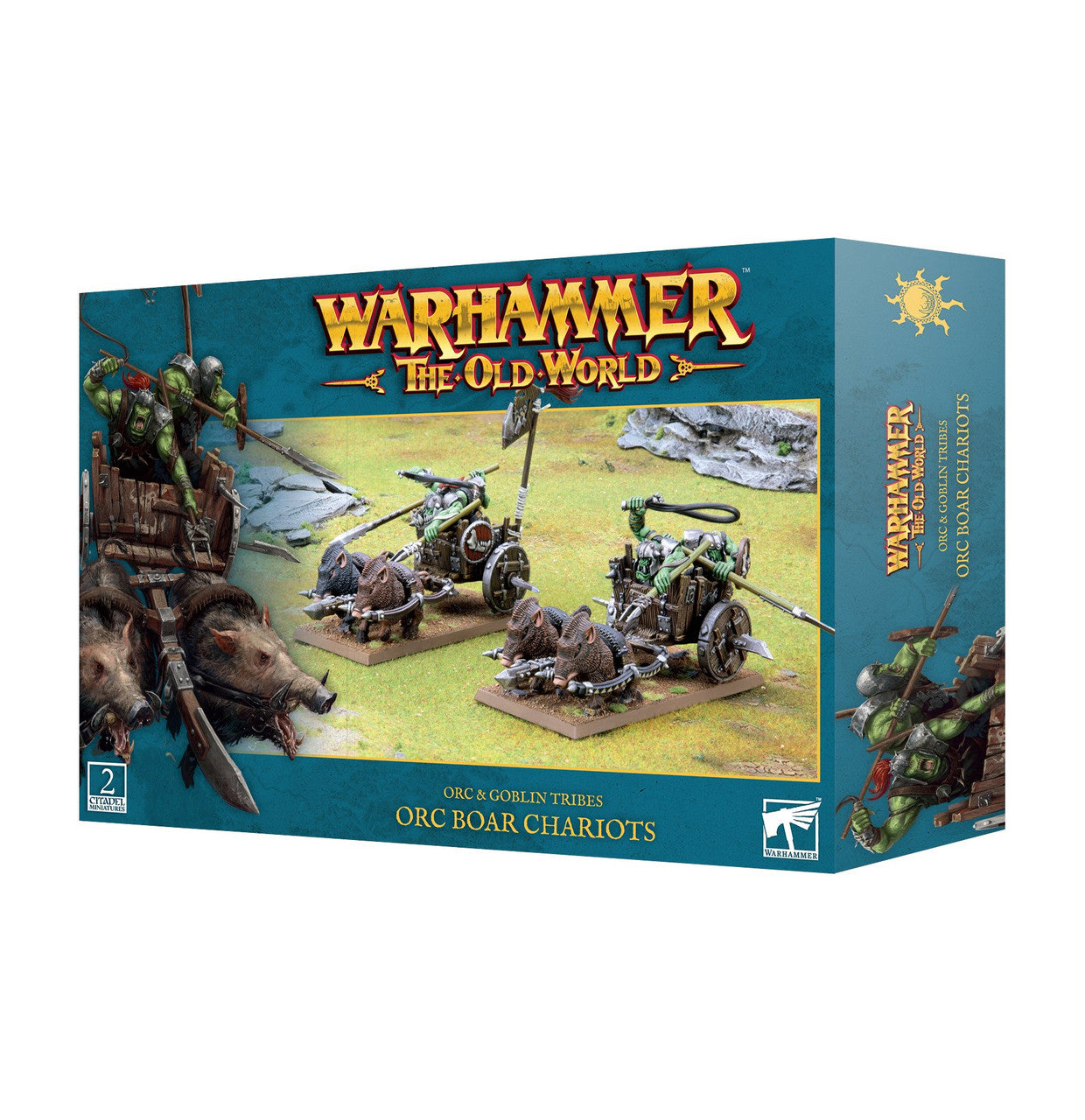 Games Workshop Warhammer The Old World Orc & Goblin Tribes Orc Boar Chariots Plastic Box 09-07