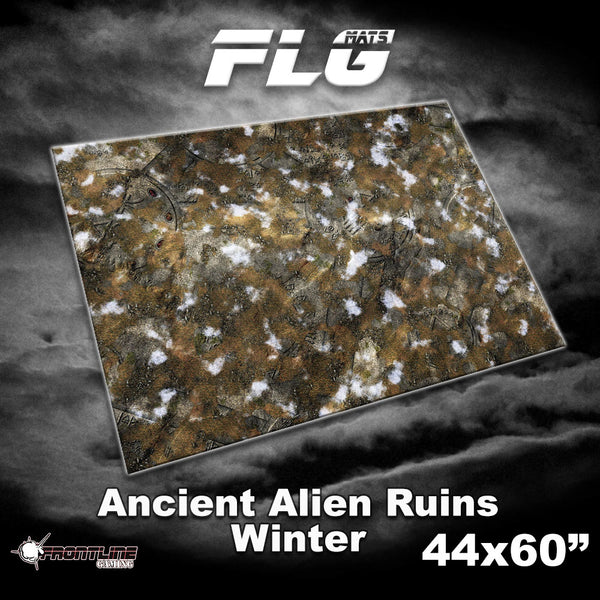 Frontline Gaming FLG Mats Ancient Alien Ruins Winter 44"x60" For Tournament Warhammer 40K Horus Heresy Age Of Sigmar Incursion And Strike Force Board Games AARW44x60