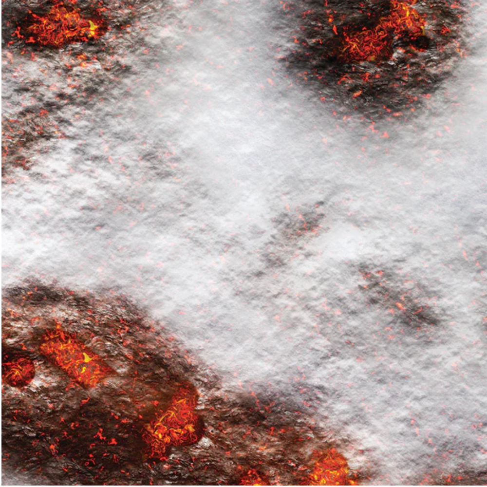 Frontline Gaming FLG Mats Volcanic Snow 44"x30" For Battles In Warhammer 40K Horus Heresy Combat Patrol And Board Games VolSno44x30