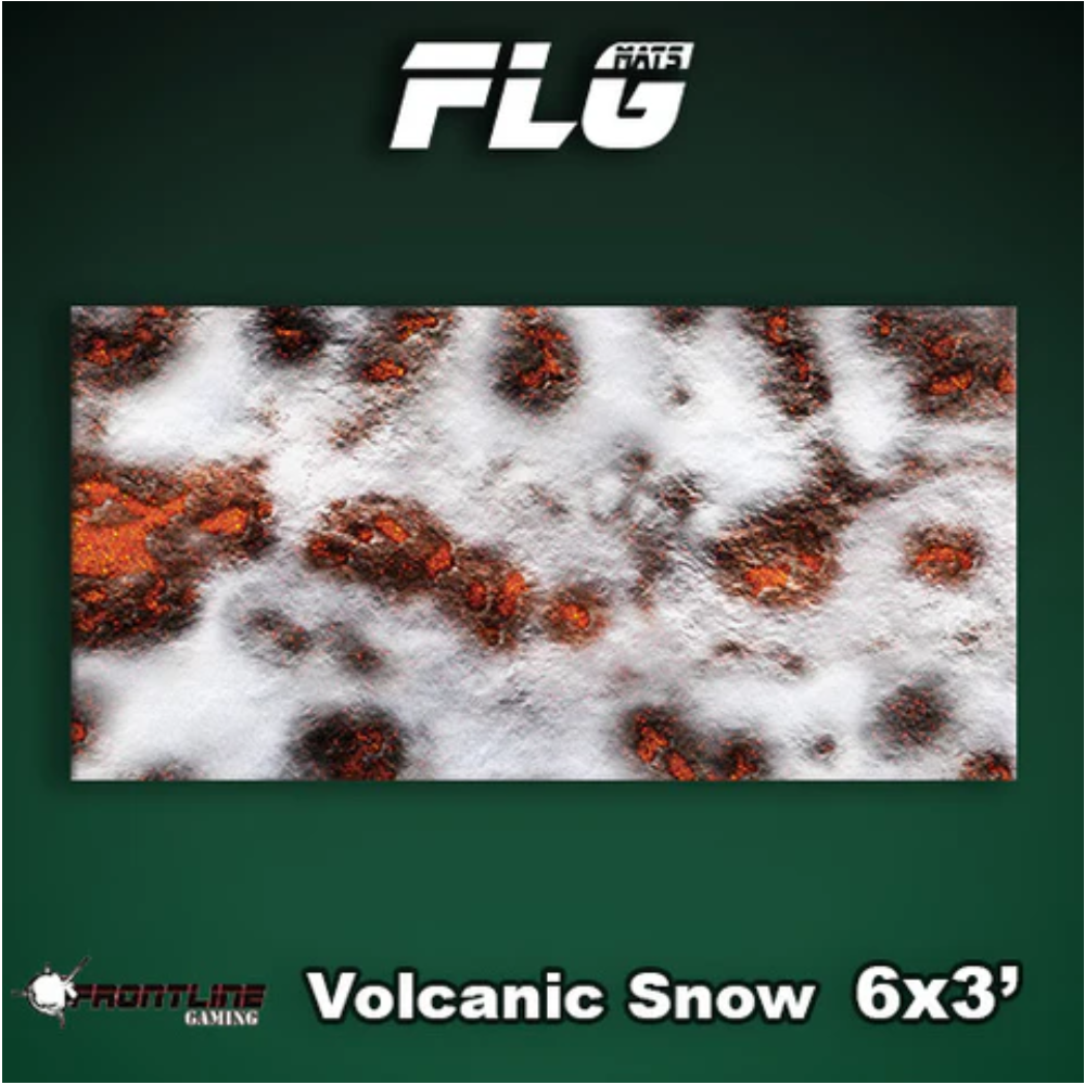 Frontline Gaming FLG Mats Volcanic Snow 44"x30" For Battles In Warhammer 40K Horus Heresy Combat Patrol And Board Games VolSno44x30