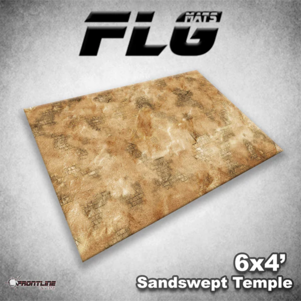 Frontline Gaming FLG Mats Sandswept Temple 44"x60" For Tournament Warhammer 40K Horus Heresy Age Of Sigmar Incursion And Strike Force Board Games STEMPLE44x60