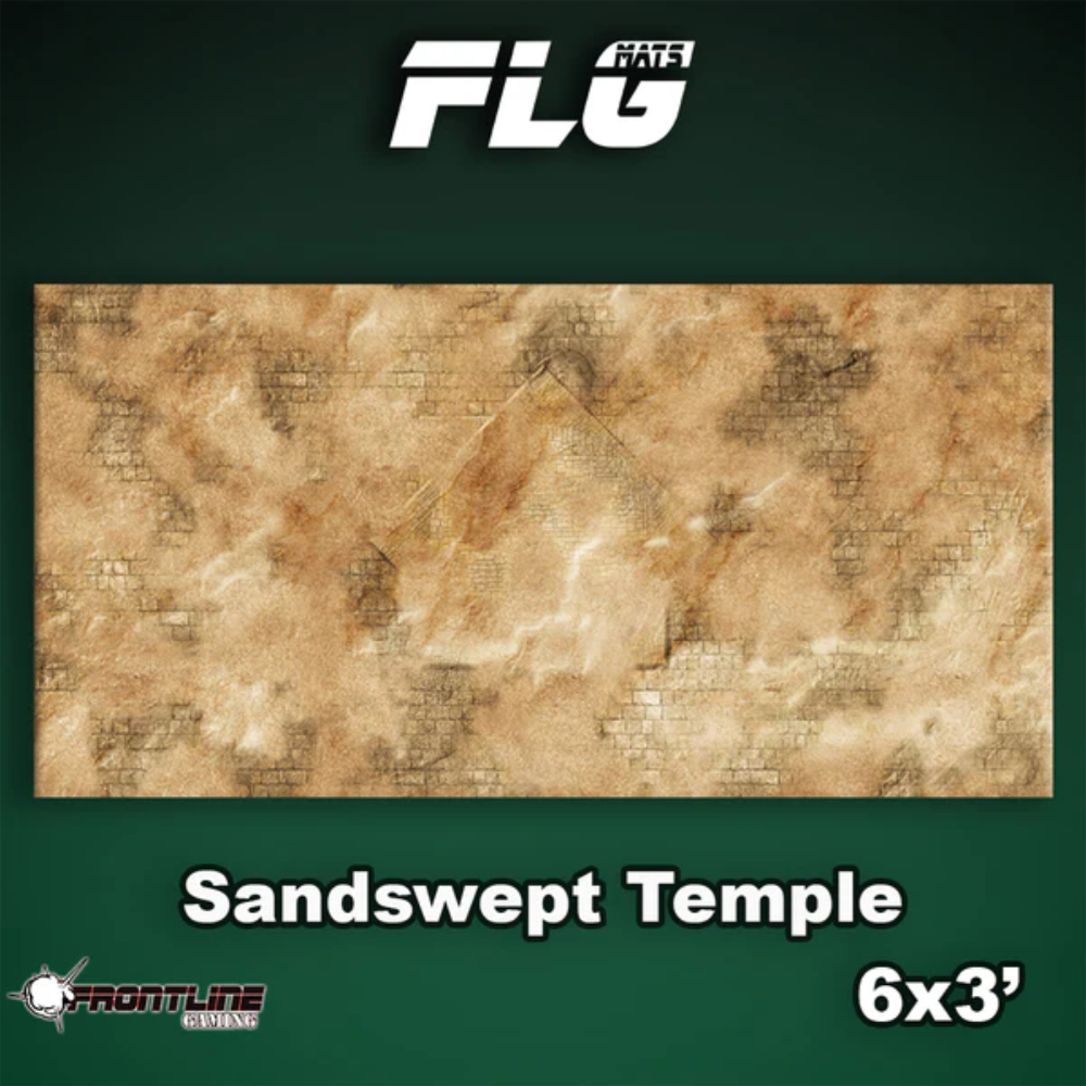 Frontline Gaming FLG Mats Sandswept Temple 44"x60" For Tournament Warhammer 40K Horus Heresy Age Of Sigmar Incursion And Strike Force Board Games STEMPLE44x60