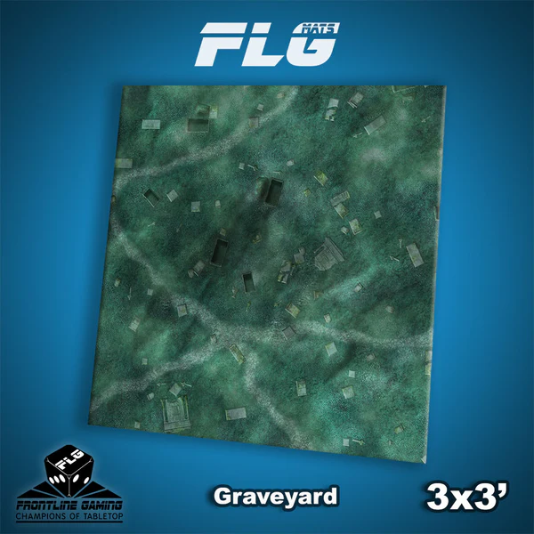 Frontline Gaming FLG Mats Graveyard 3'x3' For Warhammer 40K Age Of Sigmar Star Wars Legion X-Wing Board Games GYARD3x3