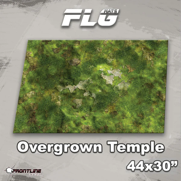 Frontline Gaming FLG Mats Overgrown Temple 44"x30" For Battles In Warhammer 40K Horus Heresy Combat Patrol And Board Games OGTEMPLE44x30
