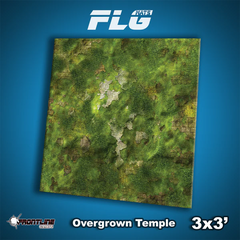 Frontline Gaming FLG Mats Overgrown Temple 3'x3' For Warhammer 40K Age Of Sigmar Star Wars Legion X-Wing Board Games OGTEMPLE3x3