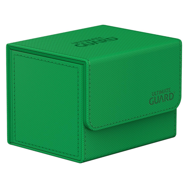Ultimate Guard Sidewinder 100+ Deck Box for 100 Double Sleeved TCG Cards with Magnetic Closure & Microfiber Inner Lining - Green