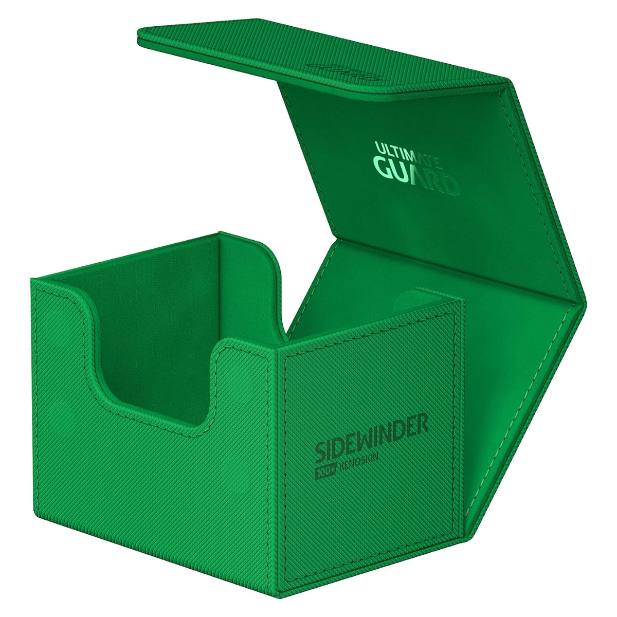 Ultimate Guard Sidewinder 100+ Deck Box for 100 Double Sleeved TCG Cards with Magnetic Closure & Microfiber Inner Lining - Green