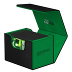 Ultimate Guard Sidewinder Synergy 100+ Deck Box for 100 Double Sleeved TCG Cards with Magnetic Closure & Microfiber Inner Lining - Black/Green