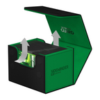 Ultimate Guard Sidewinder Synergy 100+ Deck Box for 100 Double Sleeved TCG Cards with Magnetic Closure & Microfiber Inner Lining - Black/Green