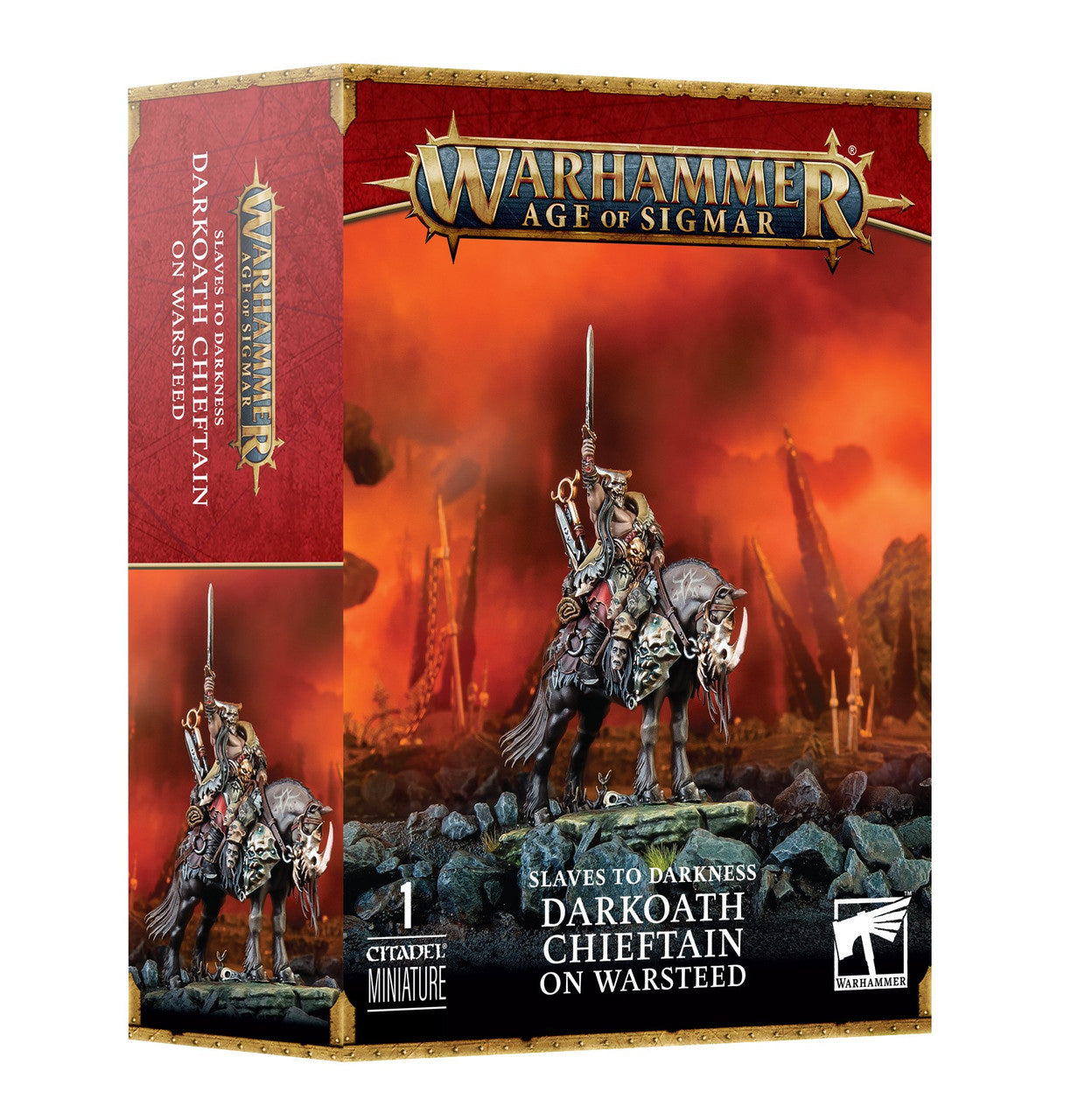 Games Workshop Warhammer Age Of Sigmar Slaves To Darkness Darkoath Chieftain On Warsteed Plastic Box 83-53