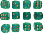 Chessex Borealis #2 Light Green/Silver 16Mm D6 Dice CHX27625