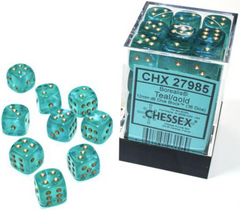 Chessex Borealis 12mm d6 Purple/white Luminary Dice Block 36 dice CHX27977