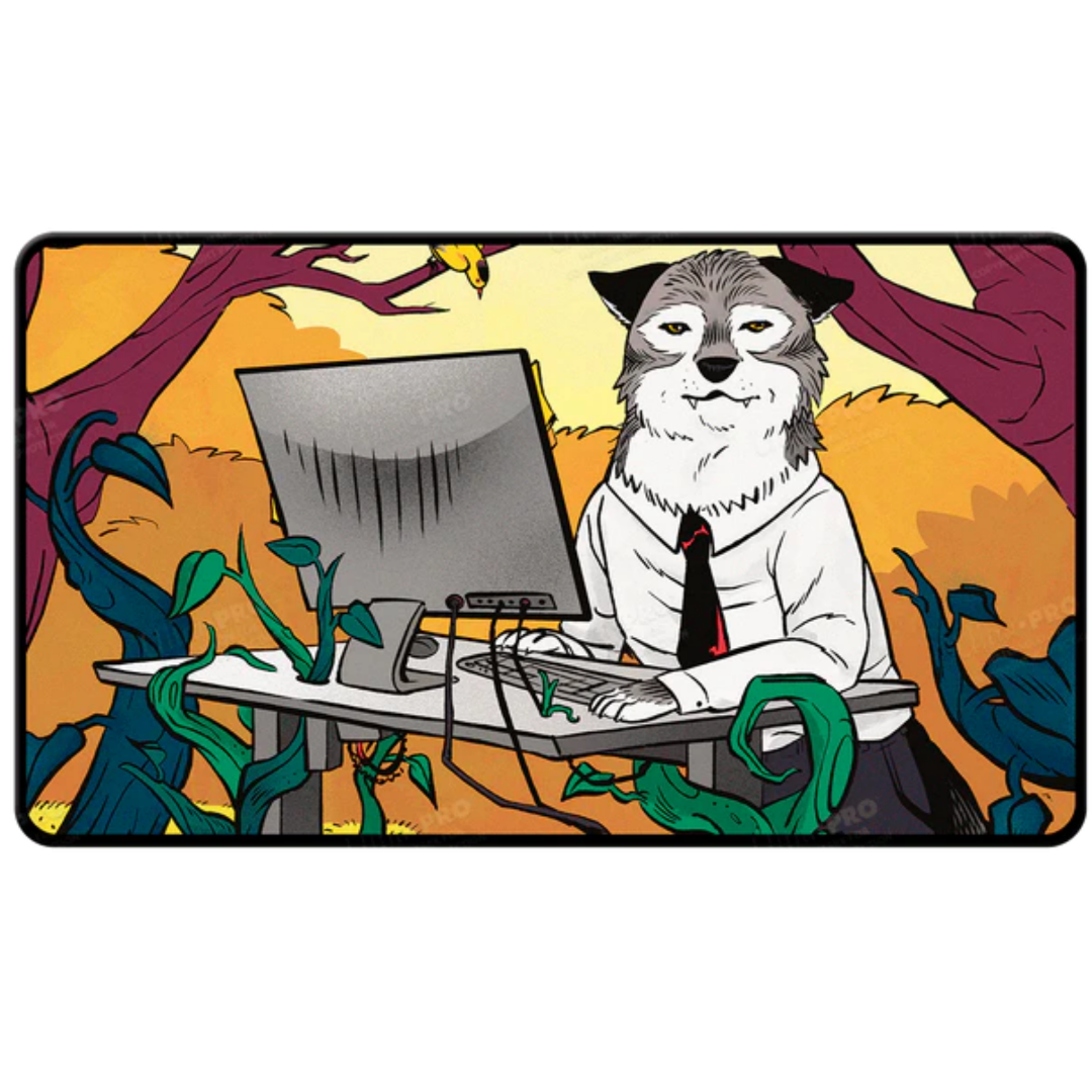 Ultra Pro Magic The Gathering Secret Lair 2024 Not A Wolf Black-Stitched Playmat Not A Wolf Token UPI-38059