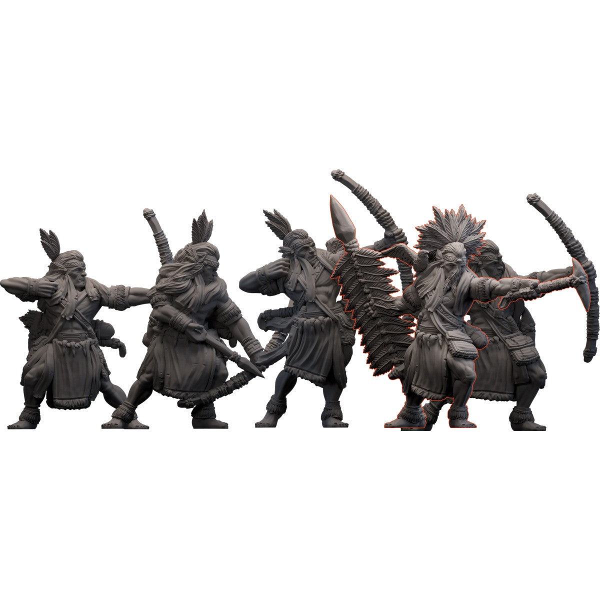 Mythic Earth Western Federation Kangi'Yuha Crow Owner Society Warriors 5 Metal Miniature Figures Set MSMA87