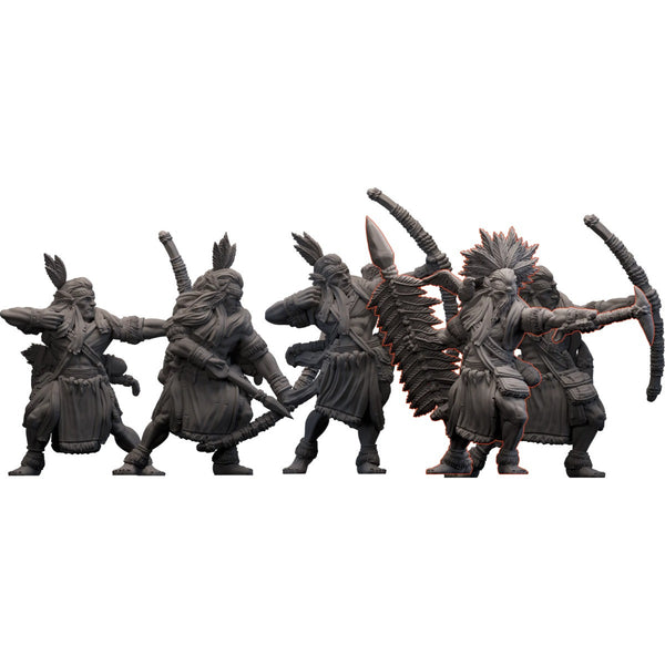 Mythic Earth Western Federation Kangi'Yuha Crow Owner Society Warriors 5 Metal Miniature Figures Set MSMA87