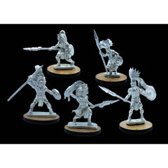 Mythic Earth Maya Almehenob Nobles With Spears 5 Metal Miniature Figures Set MSMA38