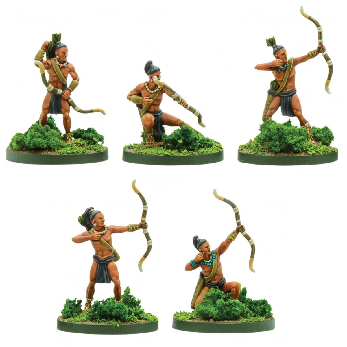 Mythic Earth Maya Tikal Archers 5 Metal Miniature Figures Set MSMA41
