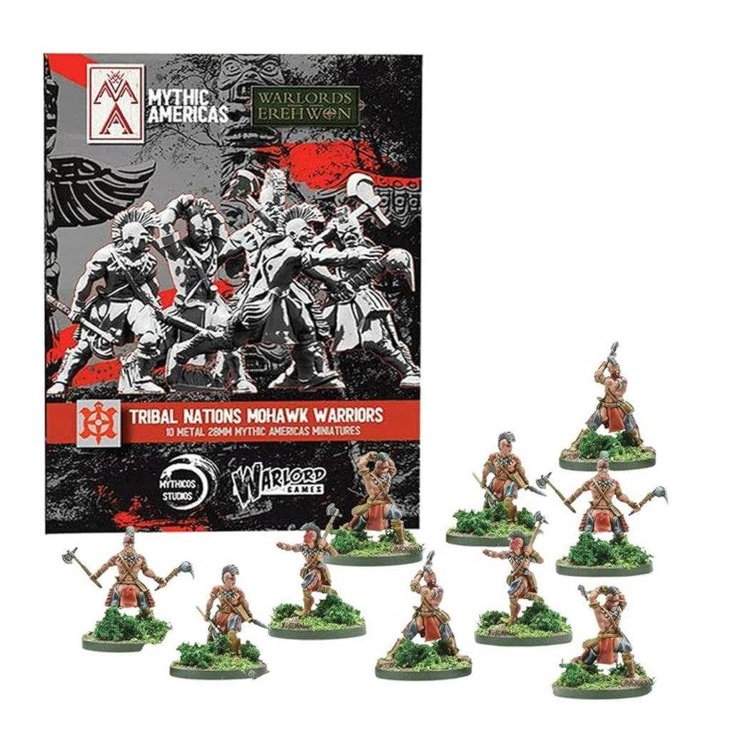 Mythic Earth Tribal Nations Mohawk Warriors With Tomahawks 5 Metal Miniature Figures Set MSMA15