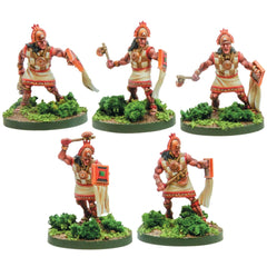Mythic Earth Cuzco Warriors With Copper Headed Axes Inca 5 Metal Miniatures Figures Set MSMA09