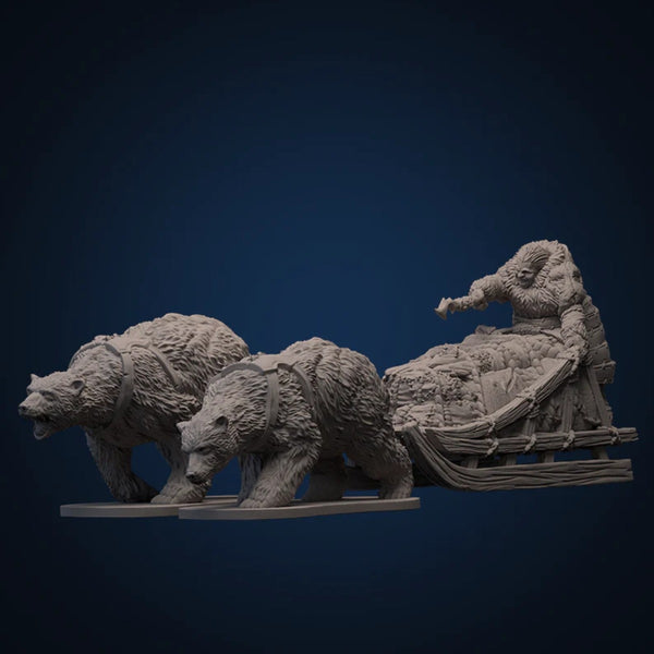 Mythic Earth Tuvaak Master On Nanuq Qamutiik Inuit 3 Resin Miniatures Figures Set MSMA49