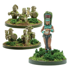 Mythic Earth Maya Ah Kin Priestess 5 Metal Miniature Figures Set MSMA36