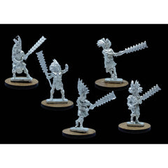 Mythic Earth Maya Almehenob Nobles With Huge Macuahuitl 5 Metal Miniature Figures Set MSMA37