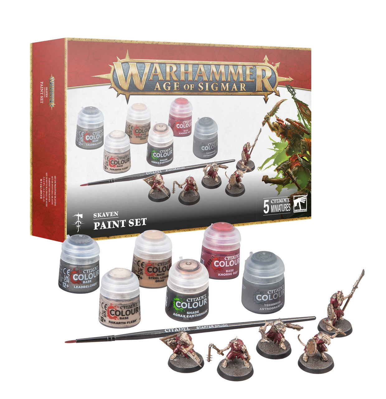 Games Workshop Warhammer Age Of Sigmar Skaven + Paint Set Eng/Spa/Port/Lat 60-09